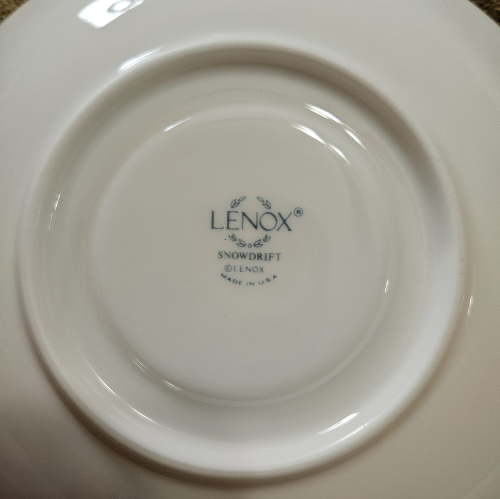 Lenox Snowdrift Solid White Saucer Vintage Made in USA - Picture 8 of 12